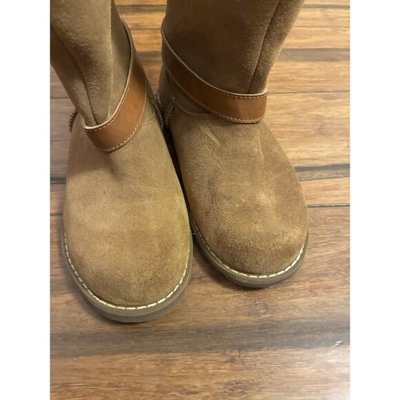UGG Kids Nessa Chestnut Suede Boots Size 12 | Fully Lined - Picture 3 of 10